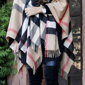 NWT Authentic Burberry Plaid Poncho Cape
